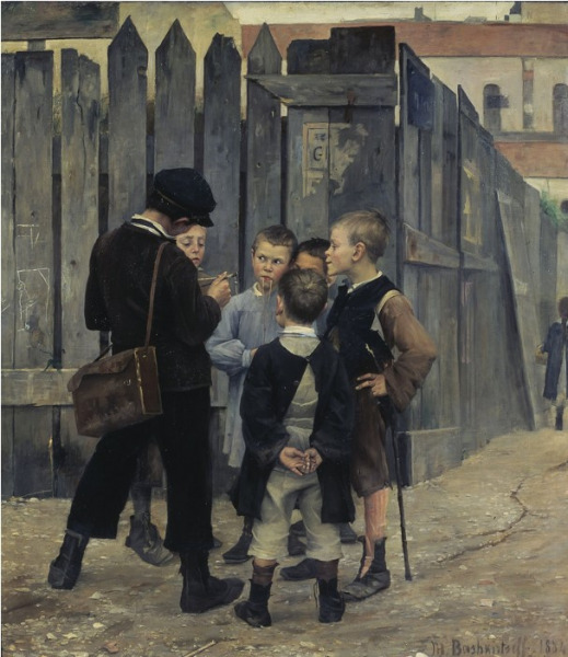 Figure 1. Marie Bashkirtseff, A Meeting, 1884, oil on canvas, 193 X 177 cm. Paris, Musée d'Orsay