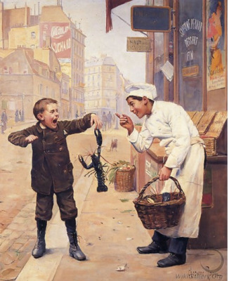 Paul-Charles Chocarne-Moreau, I Told You So, unknown date, oil on canvas, 55.2x 46.4 cm, Art Renewal Center.  